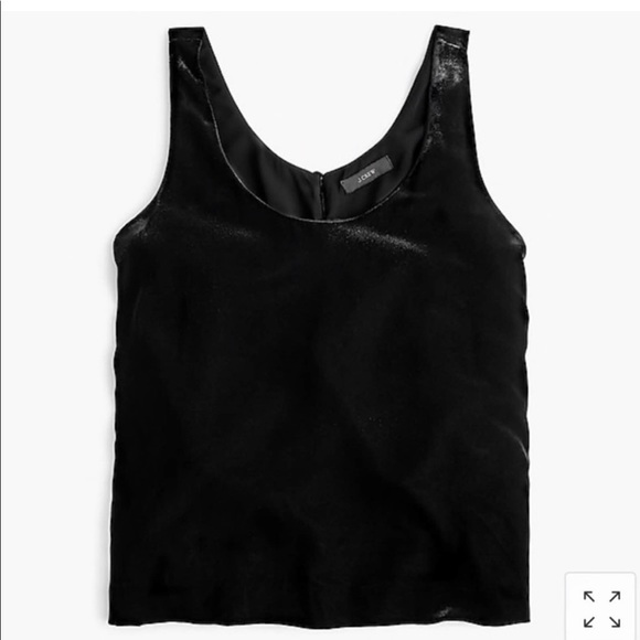 J Crew Black Velvet Tank - Picture 2 of 6